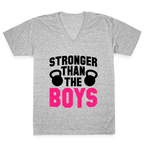 Stronger Than The Boys V-Neck Tee Shirt