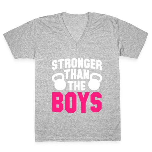 Stronger Than The Boys V-Neck Tee Shirt