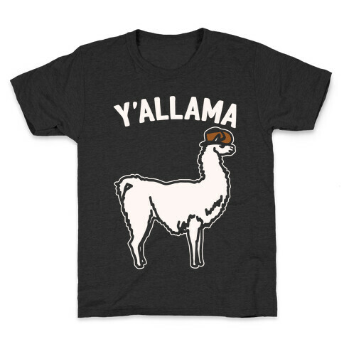 Y'allama Country llama White Print Kids T-Shirt