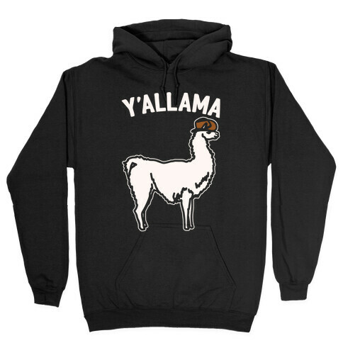 Y'allama Country llama White Print Hooded Sweatshirt