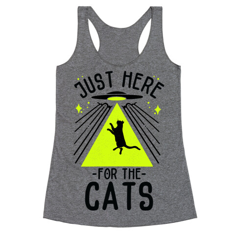Just Here for the Cats UFO Racerback Tank Top