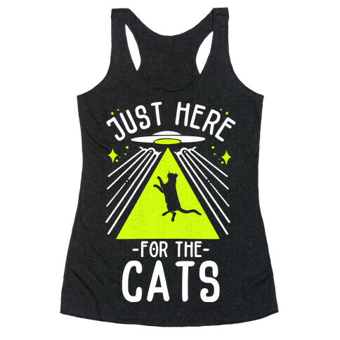 Just Here for the Cats UFO Racerback Tank Top