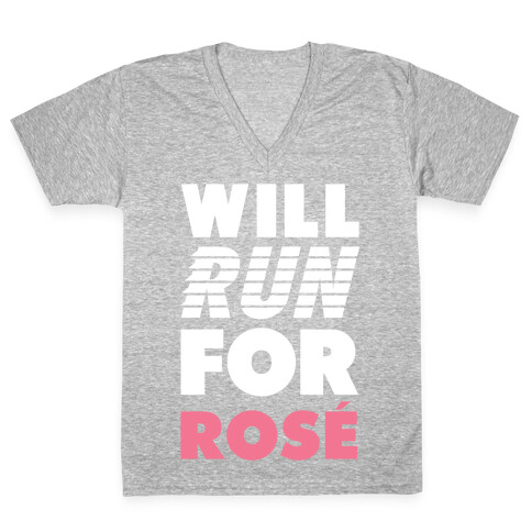 Will Run For Rose V-Neck Tee Shirt