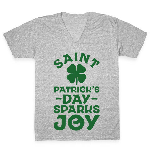 Saint Patrick's Day Sparks Joy V-Neck Tee Shirt