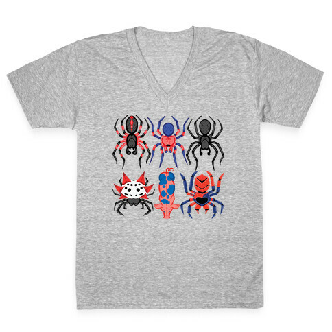 Into the Spiderverse Pattern V-Neck Tee Shirt