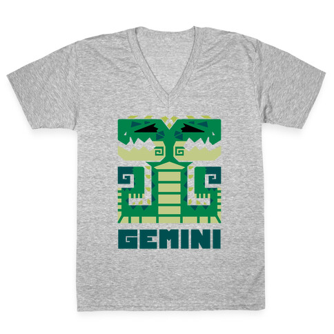 Monster Hunter Astrology Sign: Gemini V-Neck Tee Shirt