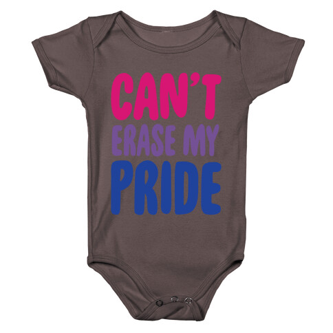 Can't Erase My Pride Bisexual Pride White Print Baby One-Piece