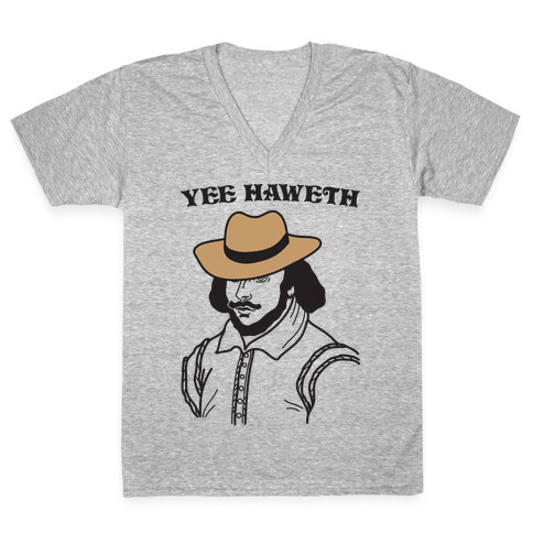 Yee Haweth Cowboy Shakespeare V-Neck Tee Shirt