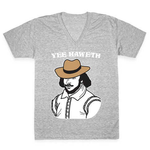 Yee Haweth Cowboy Shakespeare V-Neck Tee Shirt