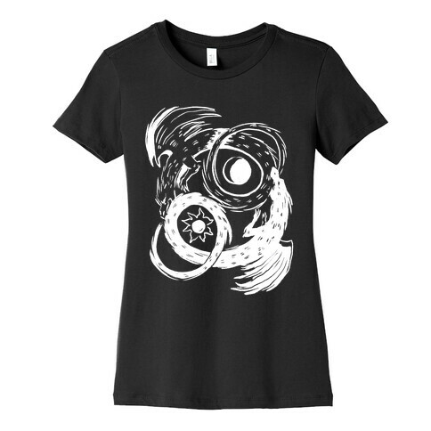 Dark-Light Ouroboros  Womens T-Shirt