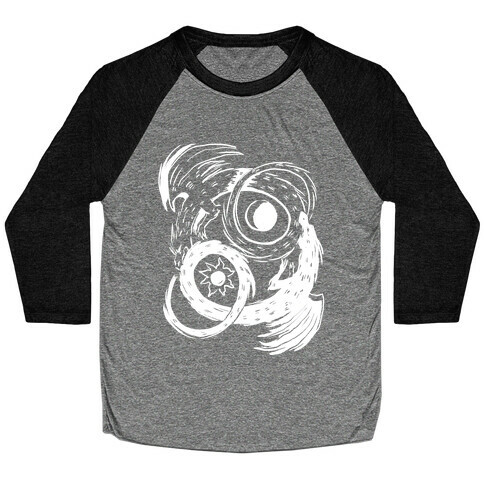 Dark-Light Ouroboros  Baseball Tee