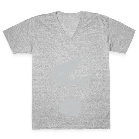 Occult Trash Possum White Print V-Neck Tee Shirt