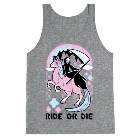 Ride or Die - Grim Reaper and Unicorn Tank Top