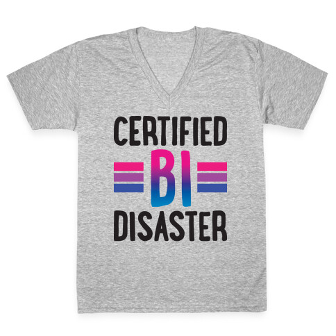 Certified Bi Disaster V-Neck Tee Shirt