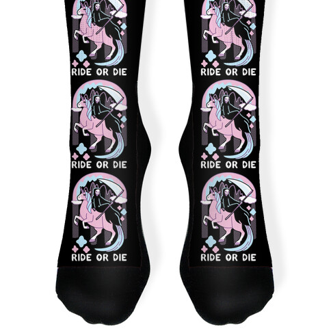 Ride or Die - Grim Reaper and Unicorn Sock