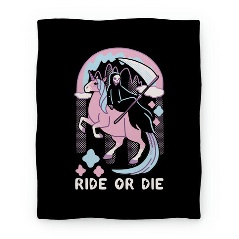 Ride or Die - Grim Reaper and Unicorn Blanket