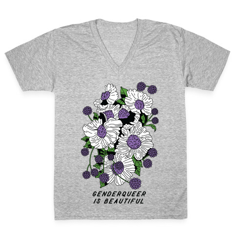 Genderqueer is Beautiful V-Neck Tee Shirt