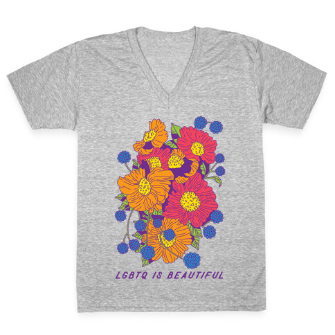 LGBTQ is Beautiful V-Neck Tee Shirt