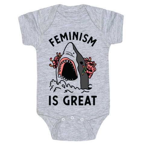 Feminism is Great Shark Baby One-Piece