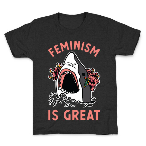 Feminism is Great Shark Kids T-Shirt