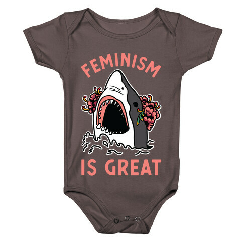 Feminism is Great Shark Baby One-Piece