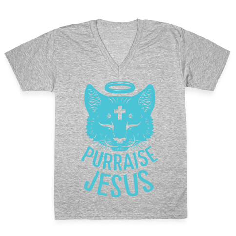 Purraise Jesus V-Neck Tee Shirt
