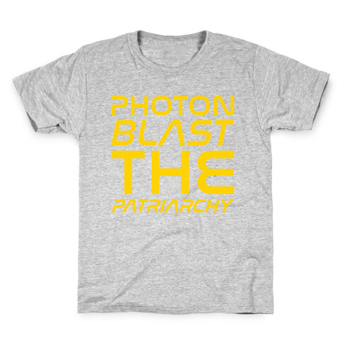 Photon Blast The Patriarchy Parody White Print Kids T-Shirt