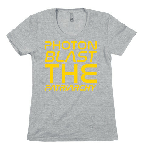 Photon Blast The Patriarchy Parody White Print Womens T-Shirt