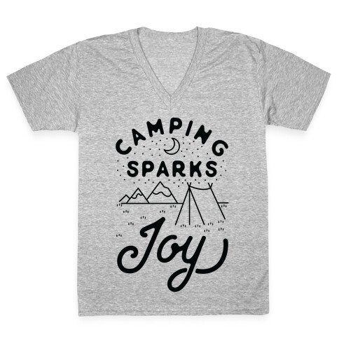 Camping Sparks Joy V-Neck Tee Shirt