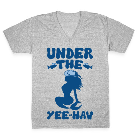 Under The Yee-Haw Under The Sea Country Mermaid Parody V-Neck Tee Shirt