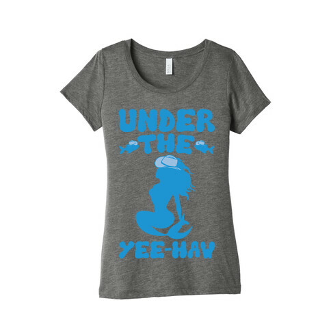 Under The Yee-Haw Under The Sea Country Mermaid Parody White Print Womens T-Shirt