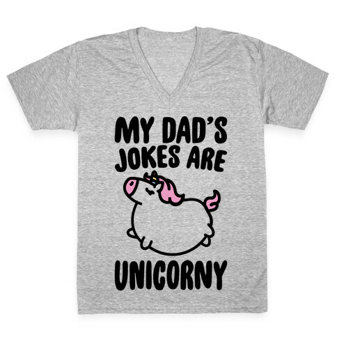 My Dad's Jokes Are Unicorny Baby Onesie V-Neck Tee Shirt