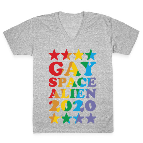 Gay Space Alien 2020 V-Neck Tee Shirt