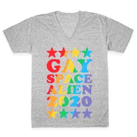 Gay Space Alien 2020 V-Neck Tee Shirt