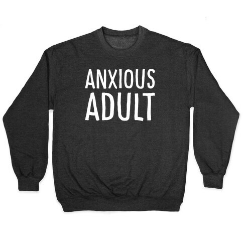 Anxious Adult White Print Pullover