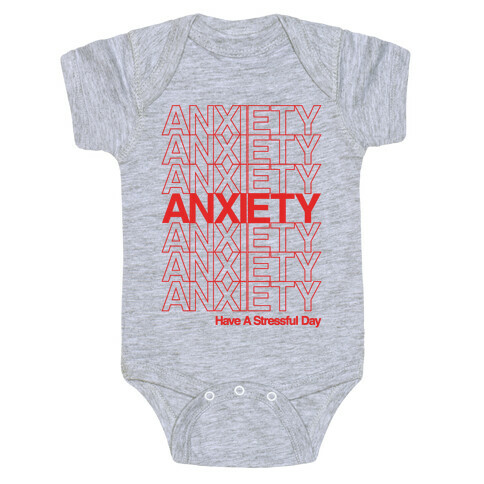 Anxiety Thank You Bag Parody Baby One-Piece