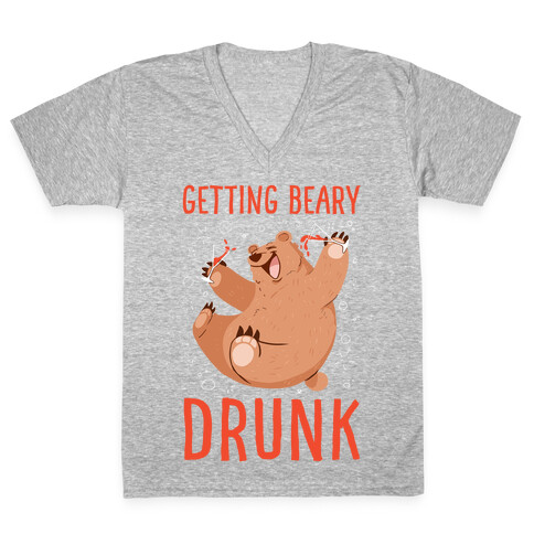 Getting Beary Drunk V-Neck Tee Shirt