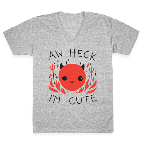 Aw Heck I'm Cute Devil V-Neck Tee Shirt