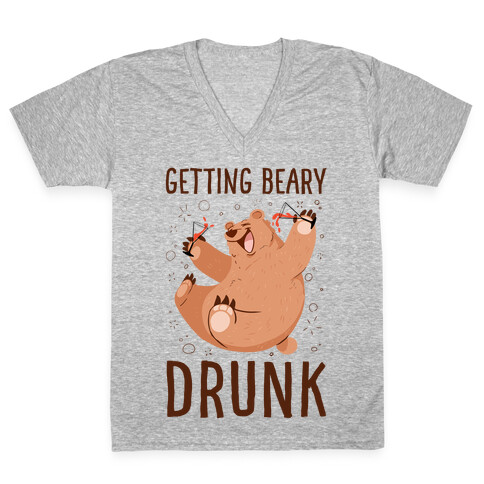 Getting Beary Drunk V-Neck Tee Shirt