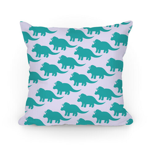 Triceratops Dino Pattern Pillow