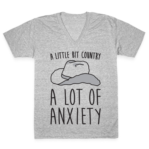 A Little Bit Country A Lot of Anxiety V-Neck Tee Shirt