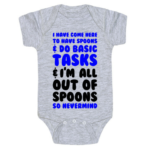 All Out of Spoons Baby One-Piece