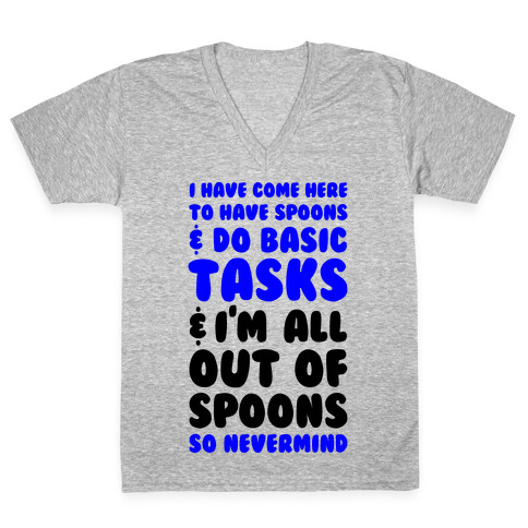 All Out of Spoons V-Neck Tee Shirt