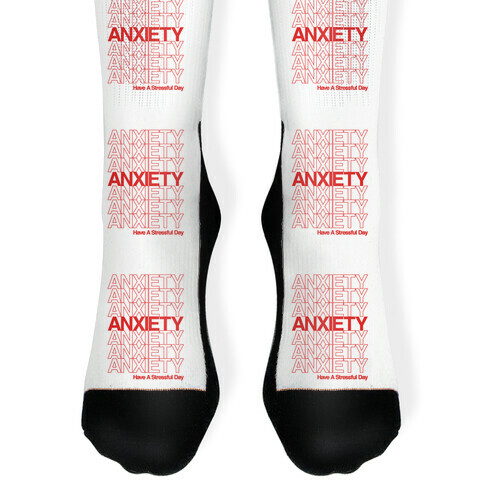 Anxiety Thank You Bag Parody Sock