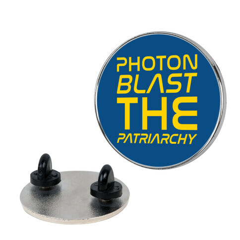 Photon Blast The Patriarchy Parody White Print Pin