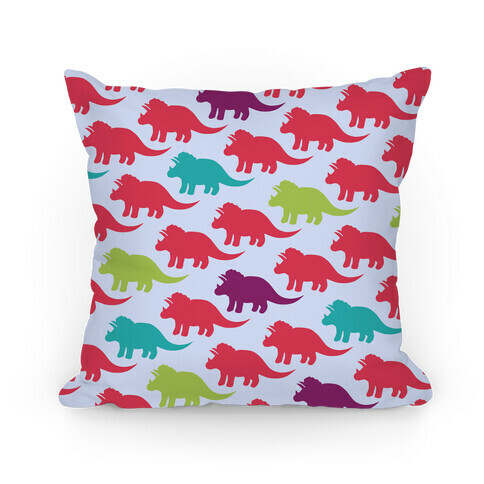 Triceratops Dino Pattern Pillow