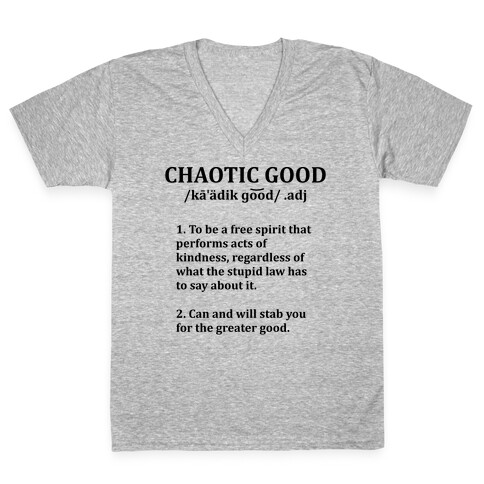 Chaotic Good Definition V-Neck Tee Shirt