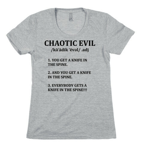 Chaotic evil Definition Womens T-Shirt