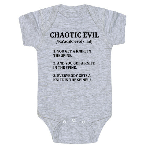 Chaotic evil Definition Baby One-Piece