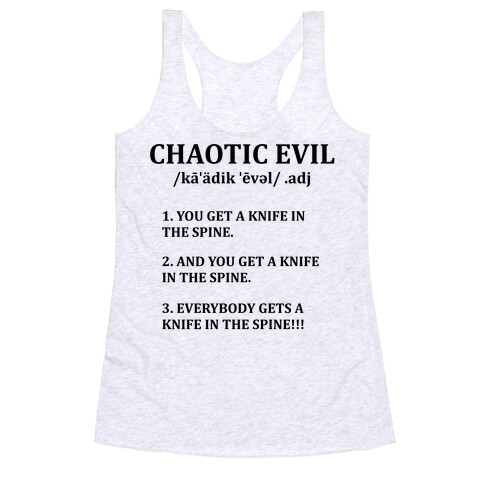 Chaotic evil Definition Racerback Tank Top